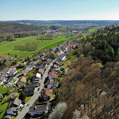 Blick ins Mümlingtal im Odenwald nach Bad König